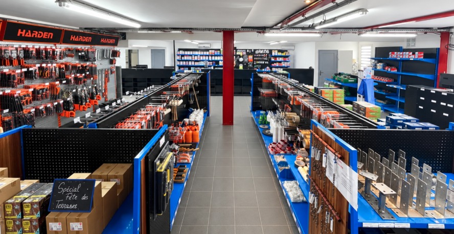 Rayons et espace de vente du magasin